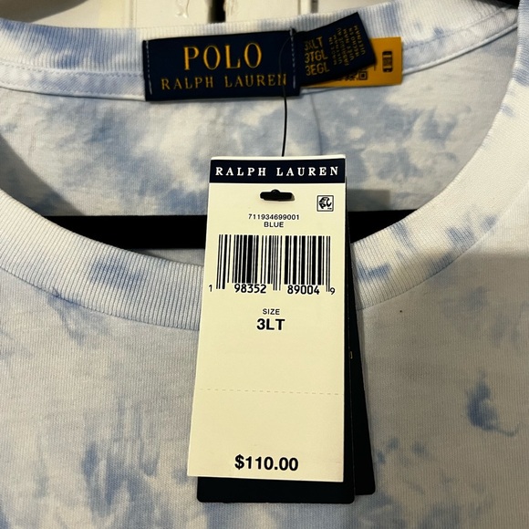 NWT Polo Ralph Lauren Beach Club Bear Rivera Cloud Dye Blue and White Authentic - Picture 4 of 9